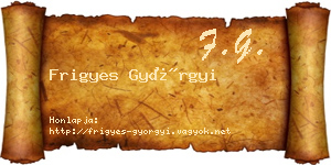 Frigyes Györgyi névjegykártya